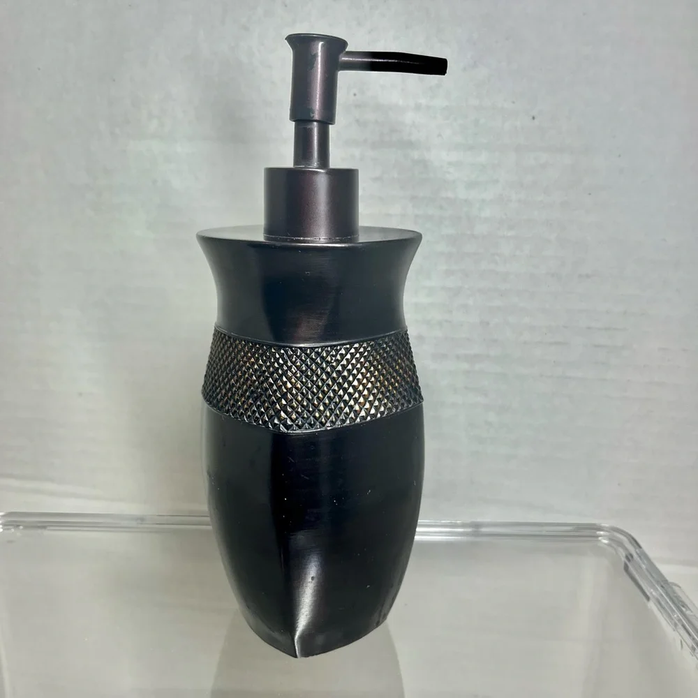 DARK BROWN & SILVER SOAP DISPENSER (MINT CONDITION)